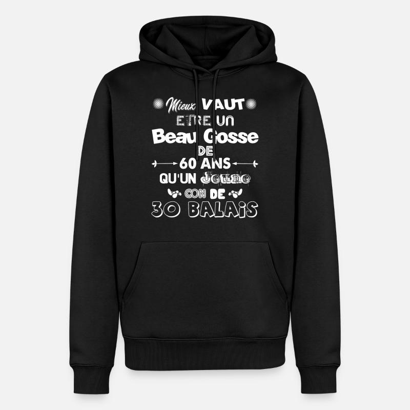 60 ans anniversaire - Sweat à capuche Premium bio Homme - noir