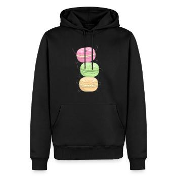 Cadeau drôle de macarons pour les boulangers - Sweat à capuche Premium bio Homme - noir - Devant - Nico (187cm)