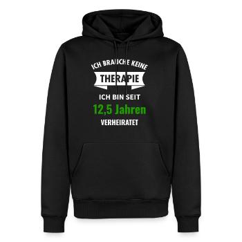Petersilien Hochzeit 12,5 Jahre Hochzeitstag Idee - Männer Premium Bio Hoodie - Schwarz - Vorne - Nico (187cm)