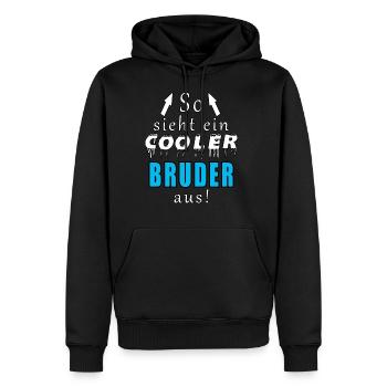 so sieht ein cooler bruder aus - Männer Premium Bio Hoodie - Schwarz - Vorne - Nico (187cm)