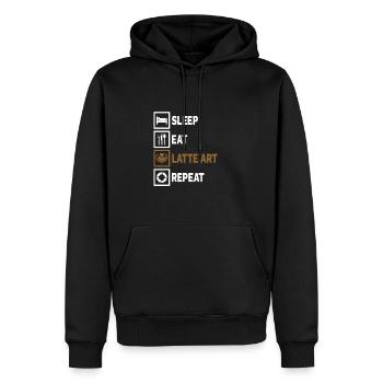 Latte Art Barista Kaffee Milchschaum Kunst - Männer Premium Bio Hoodie - Schwarz - Vorne - Nico (187cm)