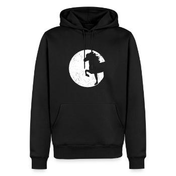 Islandais grunge - Sweat à capuche Premium bio Homme - noir - Devant - Nico (187cm)
