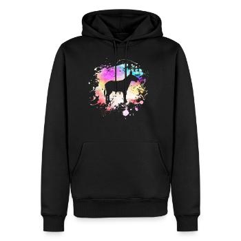 Esel Im Farbklecks I Lustige Tier Kunst Farbspritz - Männer Premium Bio Hoodie - Schwarz - Vorne - Nico (187cm)