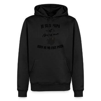 je suis papa et grimpeur t-shirt cadeau escalade - Sweat à capuche Premium bio Homme - noir - Devant - Nico (187cm)