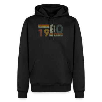 1980 Une légende est née 40e anniversaire - Sweat à capuche Premium bio Homme - noir - Devant - Nico (187cm)