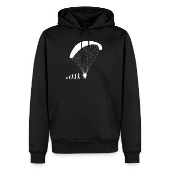 Chemise cadeau Evolution paramoteur - Sweat à capuche Premium bio Homme - noir - Devant - Nico (187cm)
