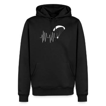 Paramoteur de fréquence cardiaque - Sweat à capuche Premium bio Homme - noir - Devant - Nico (187cm)
