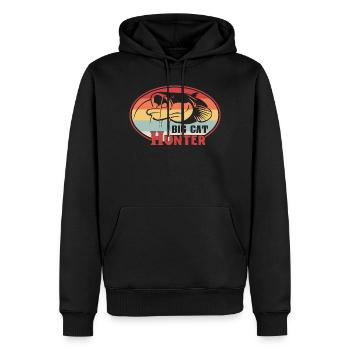 Silure de chasseur de gros chat de poisson-chat - Sweat à capuche Premium bio Homme - noir - Devant - Nico (187cm)
