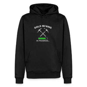 Conception de prospection d'or de l'or - Sweat à capuche Premium bio Homme - noir - Devant - Nico (187cm)