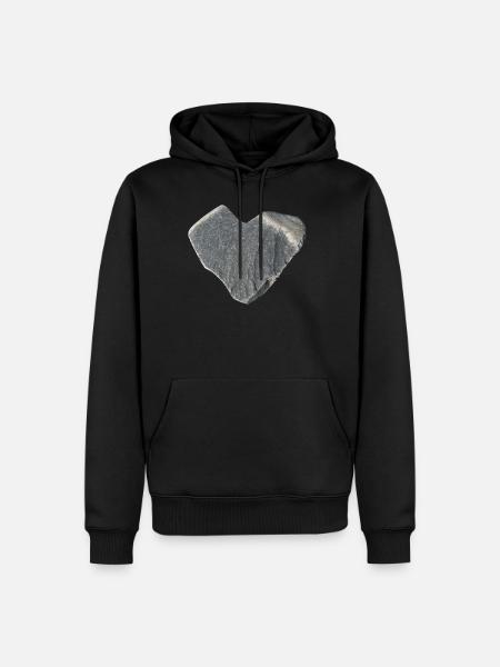 Stein Herz Steine Sammler Geschenk - Männer Premium Bio Hoodie - Schwarz