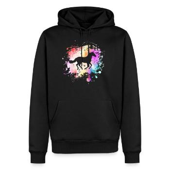 Pferd Im Farbklecks I Reiten Kunst Farbspritzer - Männer Premium Bio Hoodie - Schwarz - Vorne - Nico (187cm)