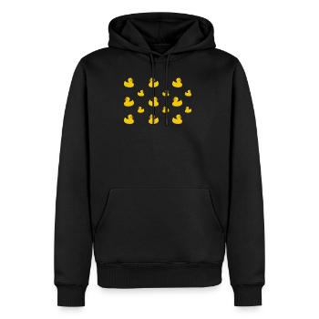 Canard cadeau bébé canards jaunes - Sweat à capuche Premium bio Homme - noir - Devant - Nico (187cm)