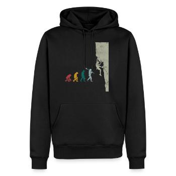 Bouldering Evolution Vintage - Sweat à capuche Premium bio Homme - noir - Devant - Nico (187cm)