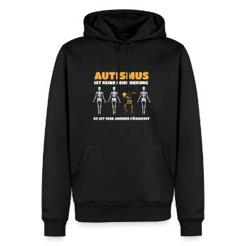Autismus ist keine Behinderung, sondern eine ander - Männer Premium Bio Hoodie - Schwarz - Vorne - Nico (187cm)