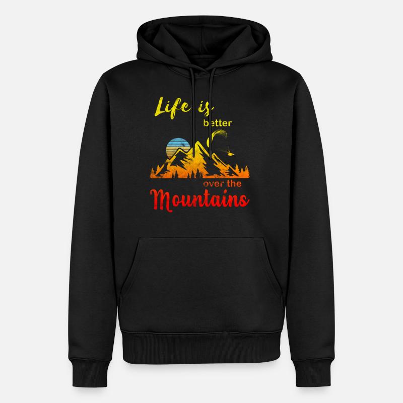 Paragliding Gleitschirm - Männer Premium Bio Hoodie - Schwarz