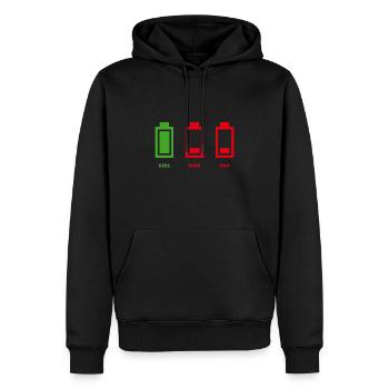 Batterie / Energie der Eltern - Männer Premium Bio Hoodie - Schwarz - Vorne - Nico (187cm)