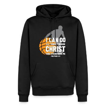 Basketball Sport Verein Jesus - Männer Premium Bio Hoodie - Schwarz - Vorne - Nico (187cm)
