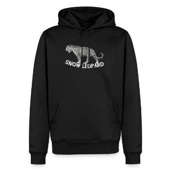 Schneeleopard Leopard Wildnis Tier Selten - Männer Premium Bio Hoodie - Schwarz - Vorne - Nico (187cm)