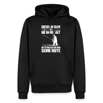 Angler 50 Jahre 50. Geburtstag - Männer Premium Bio Hoodie - Schwarz - Vorne - Nico (187cm)