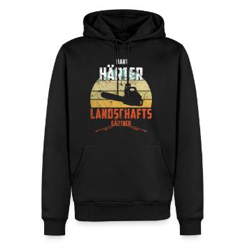 Landschaftsgärtner Vintage - Männer Premium Bio Hoodie - Schwarz - Vorne - Nico (187cm)