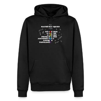 Les mathématiques c'est magique - Sweat à capuche Premium bio Homme - noir - Devant - Nico (187cm)