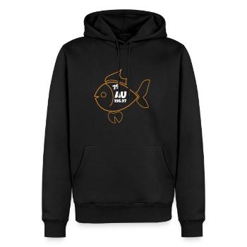 Au poisson rouge - Sweat à capuche Premium bio Homme - noir - Devant - Nico (187cm)
