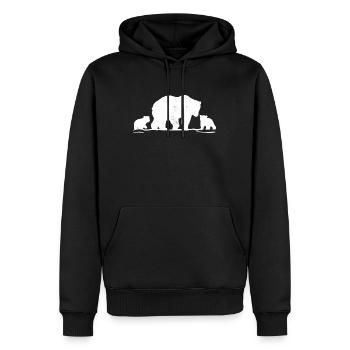 Mama Bear Dad Bear - Sweat à capuche Premium bio Homme - noir - Devant - Nico (187cm)