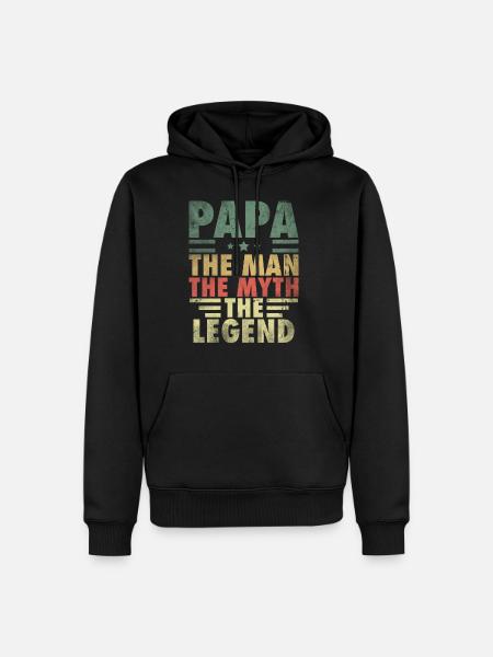 Papa The Man The Myth The Legend Father - Mannen Premium Bio hoodie - zwart