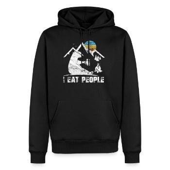 Je déteste les gens Je mange des gens Camping Geschnek Randonnée - Sweat à capuche Premium bio Homme - noir - Devant - Nico (187cm)