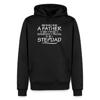 Stepdad Spruch Sprüche Geschenk Stiefvater - Männer Premium Bio Hoodie - Schwarz - Vorne - Nico (187cm)