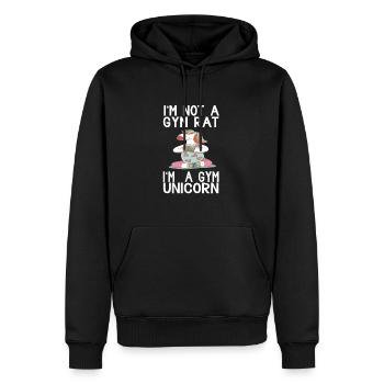 Gym Einhorn Fitnes Nette Fee Ratte Zitat - Männer Premium Bio Hoodie - Schwarz - Vorne - Nico (187cm)