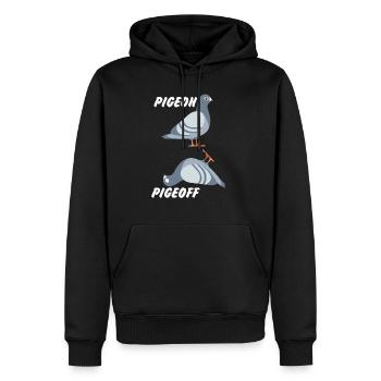 Pigeon Pigeon Pigeon cadeau - Sweat à capuche Premium bio Homme - noir - Devant - Nico (187cm)