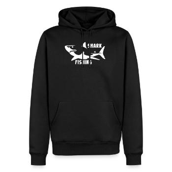 Shark Fishing Fischer Angler Hai - Männer Premium Bio Hoodie - Schwarz - Vorne - Nico (187cm)