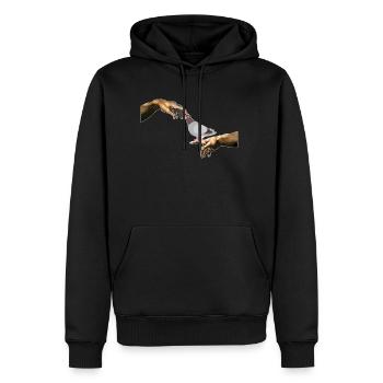 Michelangelo création pigeon pigeon élevage art - Sweat à capuche Premium bio Homme - noir - Devant - Nico (187cm)