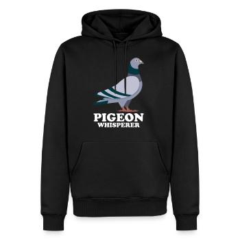 Pigeon Whisperer cadeau murmure pigeons - Sweat à capuche Premium bio Homme - noir - Devant - Nico (187cm)