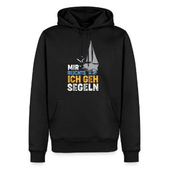 Mir reichts ich geh segeln - Männer Premium Bio Hoodie - Schwarz - Vorne - Nico (187cm)