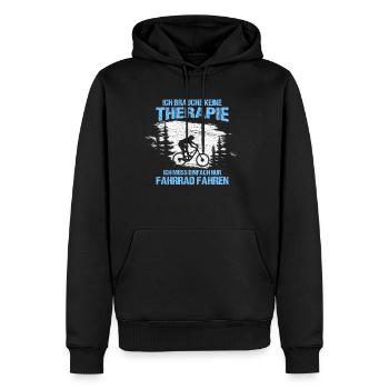 Therapie Fahrrad MTB - Männer Premium Bio Hoodie - Schwarz - Vorne - Nico (187cm)