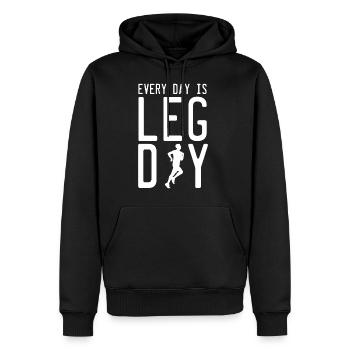 Ever Day Is Leg Day Läufer Joggen Geschenk - Männer Premium Bio Hoodie - Schwarz - Vorne - Nico (187cm)