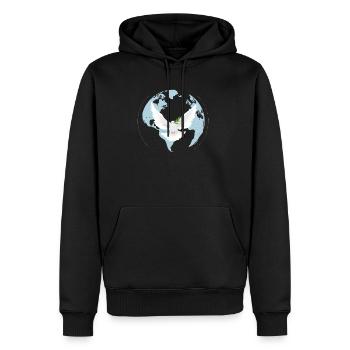 Friedenstaube - Männer Premium Bio Hoodie - Schwarz - Vorne - Nico (187cm)