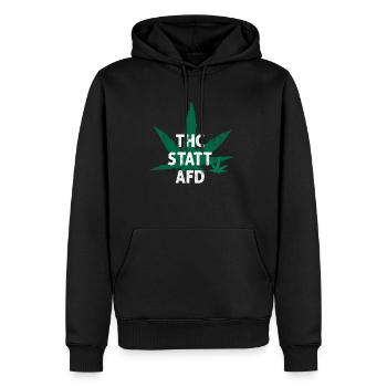 THC Statt AfD Lustiges Kiffen Cannabis Weed - Männer Premium Bio Hoodie - Schwarz - Vorne - Nico (187cm)
