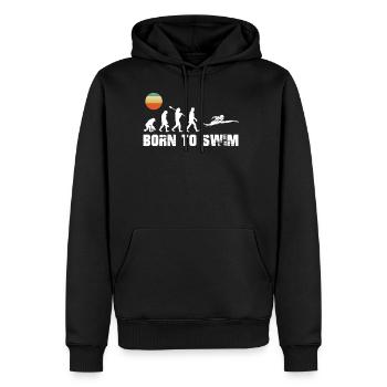 Born to Swim Swimming Evolution Gift Vintage - Men’s Premium Organic Hoodie - black - Front - Nico (187cm)