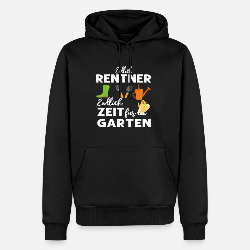 Rentner Garten - Gartenarbeit Hobbygärtner - Männer Premium Bio Hoodie - Schwarz