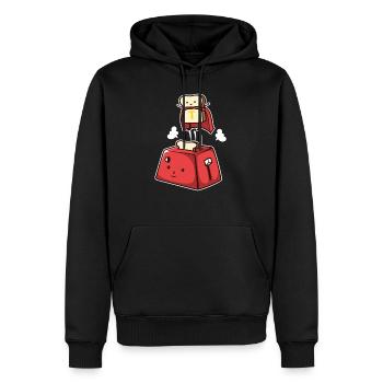 Toast pain toast super héros super pouvoir - Sweat à capuche Premium bio Homme - noir - Devant - Nico (187cm)
