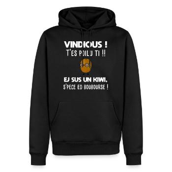 Vindious, Humour Ch'tis Drôle et expression Cadeau - Sweat à capuche Premium bio Homme - noir - Devant - Nico (187cm)