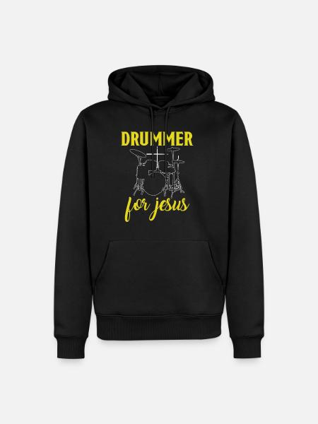Batteur pour Jésus batteur - Sweat à capuche Premium bio Homme - noir
