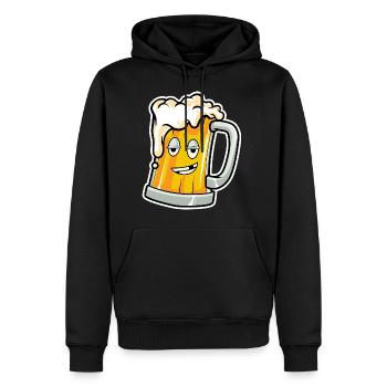 Bier - Männer Premium Bio Hoodie - Schwarz - Vorne - Nico (187cm)