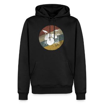 Batteur de batteur rétro vintage - Sweat à capuche Premium bio Homme - noir - Devant - Nico (187cm)