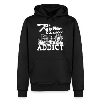 Roller Coaster Addict - Sweat à capuche Premium bio Homme - noir - Devant - Nico (187cm)