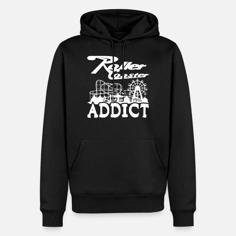 Roller Coaster Addict - Männer Premium Bio Hoodie - Schwarz
