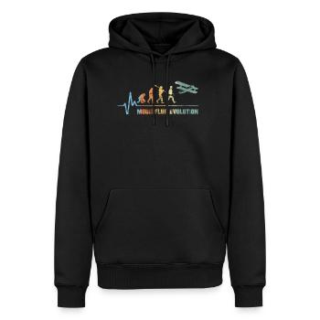 Evolution Modellflug Flugzeug Flieger lustiges Ret - Männer Premium Bio Hoodie - Schwarz - Vorne - Nico (187cm)
